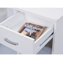 Halifax Corner Computer Desk In White With Drawer And Shelves