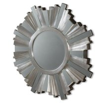 Barnveld Wall Mirror 3D Starburst In Silver With Mirrored Panels