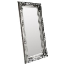 Louisa Rectangular Leaner Mirror In Silver Frame