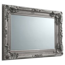 Louisa Rectangular Wall Mirror In Silver Frame