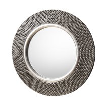 Morrilton Round Wall Mirror In Pewter Bobble Effect