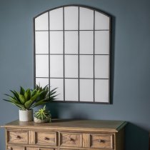 Union Window Design Wall Mirror In Black Metal Frame