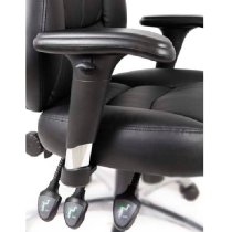 Harper Home Office Chair In Black Faux Leather With Steel Base