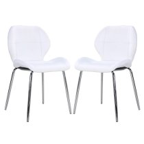 Darcy White Faux Leather Dining Chairs In A Pair