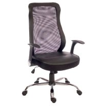 Imogen Curve Home Office Chair In Black With Mesh Back