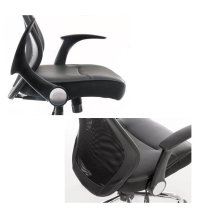 Imogen Curve Home Office Chair In Black With Mesh Back