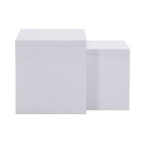 Metro Square High Gloss Set Of 2 Nesting Tables In White