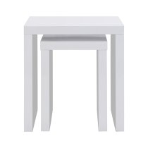 Metro Square High Gloss Set Of 2 Nesting Tables In White