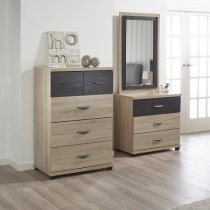 Margate Wide Chest Of Drawers In Sonoma Oak And Black