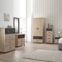 Margate Wide Chest Of Drawers In Sonoma Oak And Black