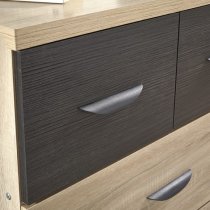 Margate Wide Chest Of Drawers In Sonoma Oak And Black