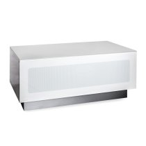 Elements Wooden TV Stand With Glass Door In White