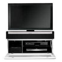 Elements Wooden TV Stand With Glass Door In White