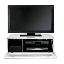 Elements Wooden TV Stand With Glass Door In White