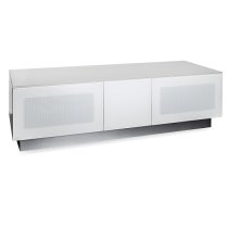 Crick LCD TV Stand Medium In White With Glass Door