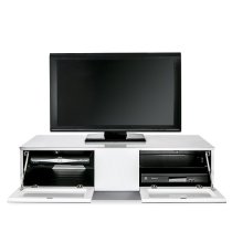 Crick LCD TV Stand Medium In White With Glass Door