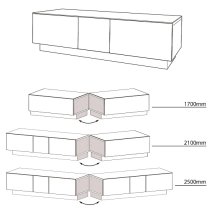 Crick LCD TV Stand Medium In White With Glass Door