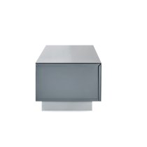 Elements Small Glass TV Stand With 1 Glass Door In Grey