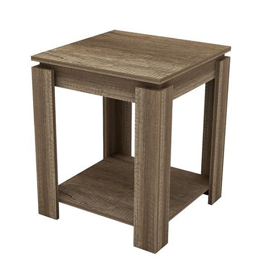 Camerton Wooden Lamp Table Sqaure In Oak With Undershelf