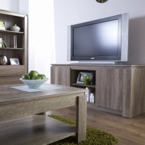 Caister Wooden LCD TV Stand In Oak With 2 Doors