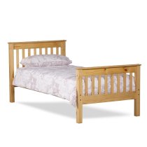 Somalin Wooden Single Bed In Waxed Pine