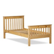 Somalin Wooden Single Bed In Waxed Pine