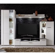 Erika Wooden Living Room Sets In White And Brown With LED