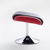 Liam Reclining Chair In Black And Red Faux Leather With Stool