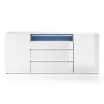 Genie Sideboard In High Gloss White With LED Lighting