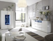 Genie Sideboard In High Gloss White With LED Lighting