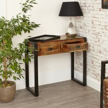 London Urban Chic Rectangular Wooden Console Table With 2 Drawer