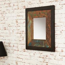 London Urban Chic Wooden Square Wall Mirror