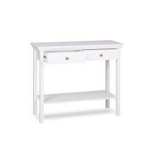 Country Console Table In White With 2 Drawers