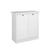 Country Storage Cabinet In White With 2 Doors