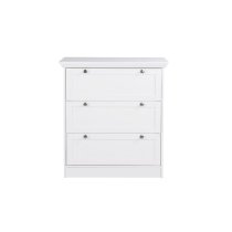 Country Chest Of Drawers In White With 3 Drawers