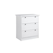 Country Chest Of Drawers In White With 3 Drawers