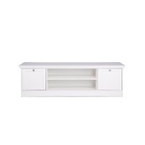 Country Wooden TV Stand In White With 2 Doors