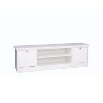 Country Wooden TV Stand In White With 2 Doors