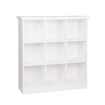 Country Wide Bookcase Small In White With 9 Compartments