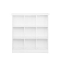 Country Wide Bookcase Small In White With 9 Compartments