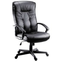 Fraser Executive High Back Office Chair In Black Faux Leather