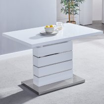 Parini Extending High Gloss Dining Table In White