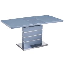 Parini Extending High Gloss Dining Table In Grey With Glass Top