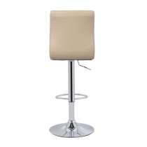 Ripple Faux Leather Bar Stool In Stone With Chrome Base