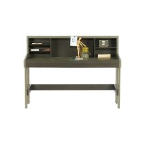 Charlotte Computer Desk In Forrest Charcoal With Shelves