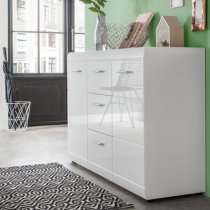 Adrian Sideboard In White With High Gloss Fronts And 2 Doors