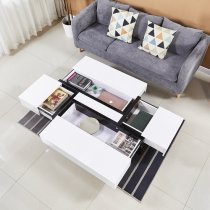 Storm High Gloss Storage Coffee Table In White And Black