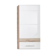 Seon Bathroom Funiture Set In Gloss White And Light Oak