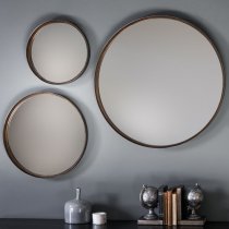 Marion Medium Round Wall Bedroom Mirror In Bronze Frame