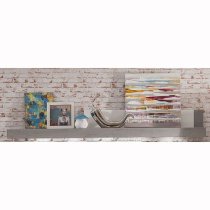 Parker Wall Mounted Shelf In Concrete And White Gloss With LED